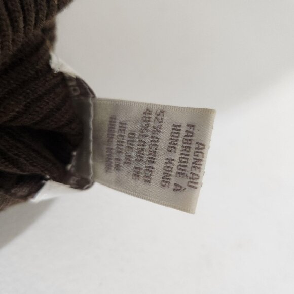 Vintage Jones New York Sweater Womens Petite Large Chocolate Brown Turtleneck - Picture 8 of 8